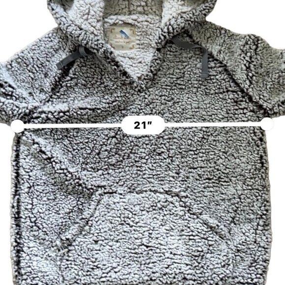 Altar'd State Sherpa Fleece Hoodie Pullover Sweater Gray Small V-Neck Cabincore - Picture 14 of 14